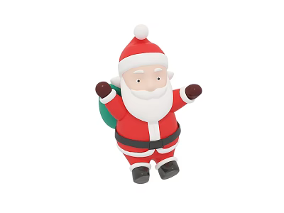 Inflatable Santa Claus Figure With Red Outfit Santa Hat And Green Bag For Holiday Decoration 3d model