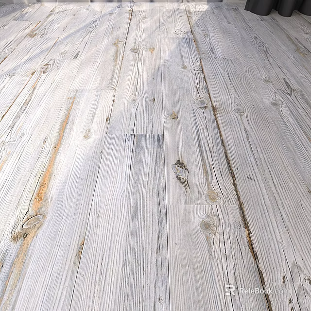 Light Colored Wooden Floor With Natural Wood Grain And Knots Texture 3d model 
