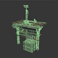 Industrial Metal Platform Structure With Steel Supports And Control Cabinet