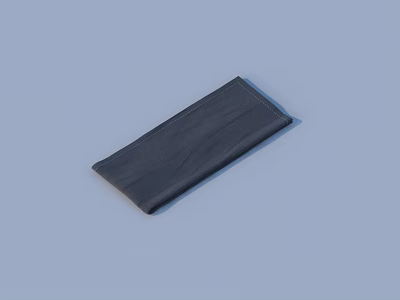 Black Textured Leather Wallet With Slim Rectangular Design Isolated On Light Blue Background 3d model