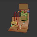 Golden Mechanical Device With Stand Pipes Platform And Structure Design