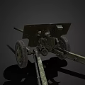 Vintage Military Cannon With Metal Wheels And Long Barrel Structure