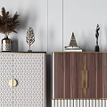 Elegant Modern Entryway And Side Cabinet With Geometric Pattern Wooden Design Golden Handles Metal Legs