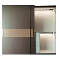 Sleek Modern Wardrobe Design Featuring Two Tone Panels Internal Lighting And Storage Drawers 3d model