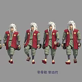 Detailed Game Film Character With Skeleton Structure And Animation Actions