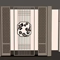 New Chinese-style Entrance Screen Partition Entrance 3d model