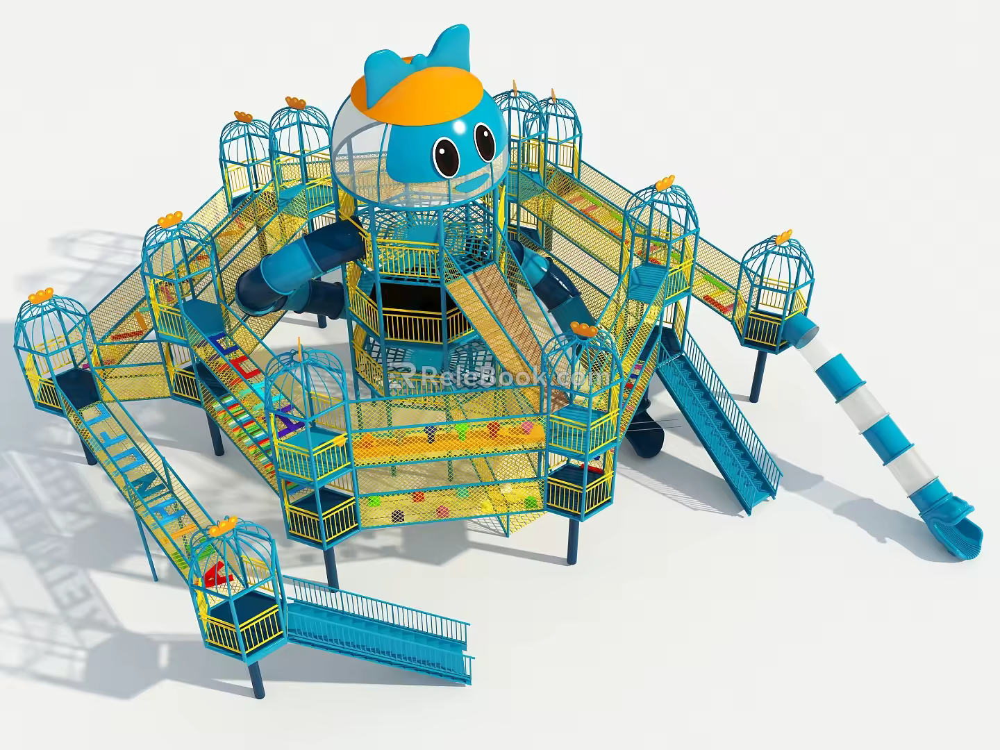 Jungle Crossing Jungle Demon Net Air Expansion Slide Combination No Power 3d model