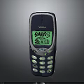 Vintage Nokia Mobile Phone With Snake Game Display On Green Screen