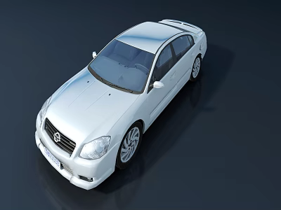 Modern White Sedan Car Exterior With Shiny Finish And Sleek Design 3d model
