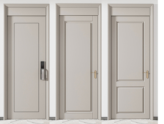 Modern swing door combination 3d model