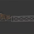 Industrial Metal Frame Gate Structure With Wooden Roof And Platform Design