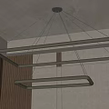 Modern Rectangular Double Layer Pendant Light With Minimalist Design In Living Room 3d model