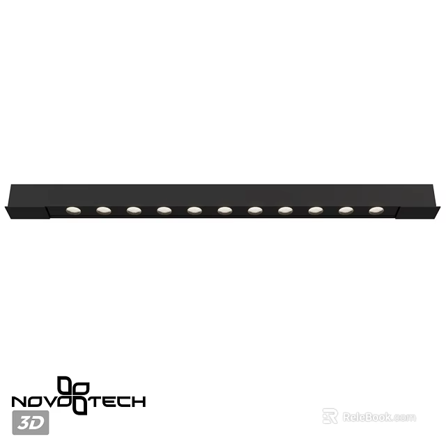 Black Linear LED Downlights And Spotlights Fixture With Multiple Lamps For Home Ceiling 3d model 