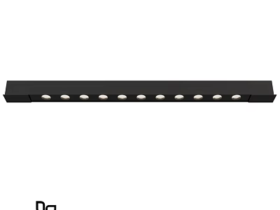 Black Linear LED Downlights And Spotlights Fixture With Multiple Lamps For Home Ceiling 3d model