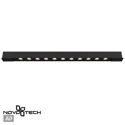 Black Linear LED Downlights And Spotlights Fixture With Multiple Lamps For Home Ceiling 3d model