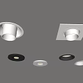 Modern Round and Square Downlights and Spotlights in White and Black for Interior Lighting