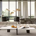 Bright Modern Living Dining Room Interior With Large Windows And Wooden Flooring