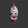 Vibrant Pink And Purple Fish With Unique Fins Large Eyes And Prominent Teeth