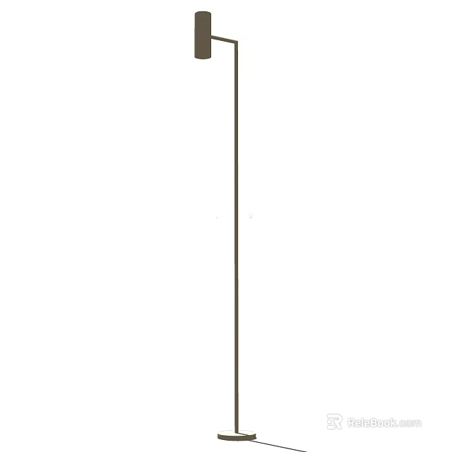 Modern Minimalist Floor Lamp with Sleek Metal Stand and Warm Light Glow 3d model 