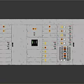 Industrial Control Panel With White Surface Orange Buttons Indicator Lights And Display Screen