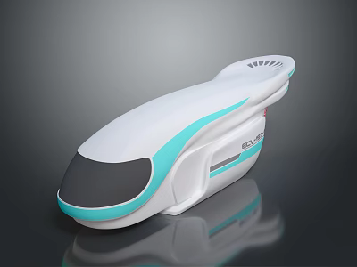 Sleek Modern BOSY Device With White Turquoise Design And Ergonomic Structure Features 3d model