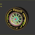 Car Tire Wheel with Pirelli Brand 555 Zero and Silver Hub Blue Center