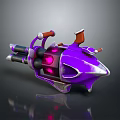 Futuristic Purple Sci Fi Weapon With Red Glowing Elements And Metallic Grips 3d model