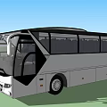Modern Gray And Black Tour Bus With Large Windows Exterior Design