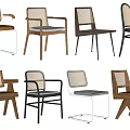 Different Styles Modern Dining Chairs Featuring Wooden Metal Frames And Woven Back Designs