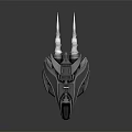 Futuristic Metallic Mechanical Vehicle With Spiked Wings Sleek Surface And Cockpit Structure