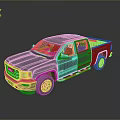 Gray Modern Pickup Truck With Silver Side Steps And Black Wheels Design