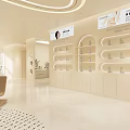 Modern Minimalist Cream Tone Beauty Salon Interior With Comfortable Reception Lounge And Product