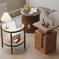 Modern Middle Ancient Several Combinations Middle Ancient Style Round Side Several Log Wind Side Several Square Side Several Middle Ancient Style Ornaments Combination 3d model