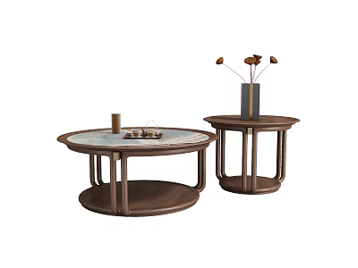 New Chinese Style Coffee Table Tea Table Round Table Tea Table Combination Tea Table Side Table Corner Table Table Table Table 3d model