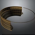 Ancient Roman Colosseum Architectural Model With Circular Arches And Layered Structure