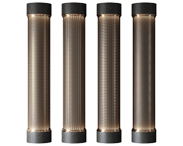 New Chinese-style Punching Column Perforated Plate Metal Plate Cylinder 3d model