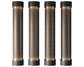 New Chinese-style Punching Column Perforated Plate Metal Plate Cylinder 3d model