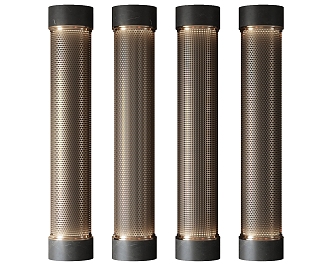 New Chinese-style Punching Column Perforated Plate Metal Plate Cylinder 3d model