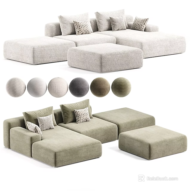 Three Seater Sofa With Modern Minimalist Design Comfortable Upholstery And Multiple Color Options 3d model 