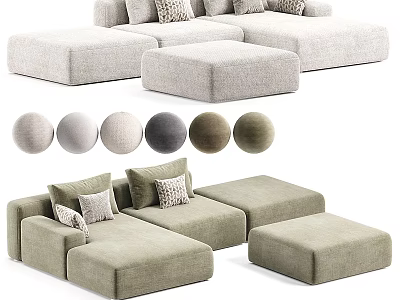 Three Seater Sofa With Modern Minimalist Design Comfortable Upholstery And Multiple Color Options 3d model
