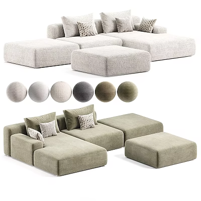 Three Seater Sofa With Modern Minimalist Design Comfortable Upholstery And Multiple Color Options 3d model