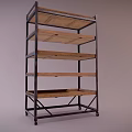 Four Tier Wooden Shelf Unit With Metal Frame Modern Storage Solution
