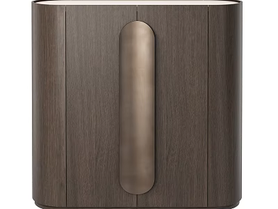 Modern Wooden Sideboard With Sleek Brass Handle In Minimalist Design 3d model