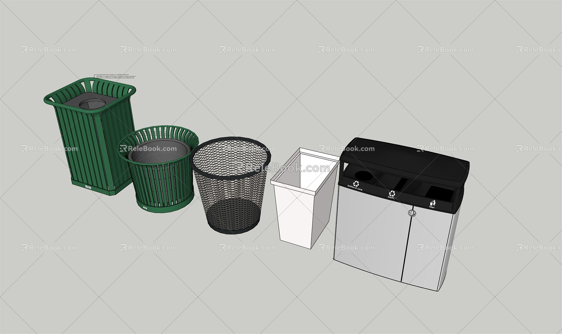 Modern trash can garbage sorting station garbage bin garbage room sorting bin 3d model