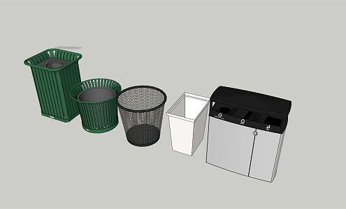 Modern trash can garbage sorting station garbage bin garbage room sorting bin 3d model