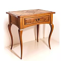 Solid Wooden Entryway Console Table With Curved Legs And Carved Drawer Design