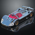 Sleek Race Car With Streamlined Design Red Interior And Gold Wheels