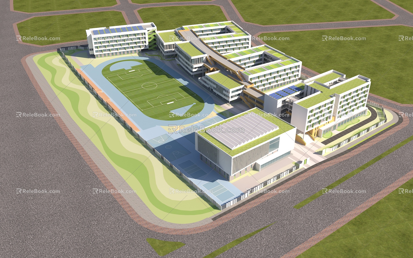 Modern School 3d model