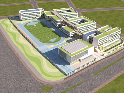 Modern School 3d model