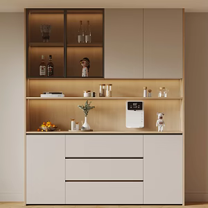 Cream Style Cabinet Sideboard Kitchen Supplies Pipeline Machine Storage Cabinet 3d model
